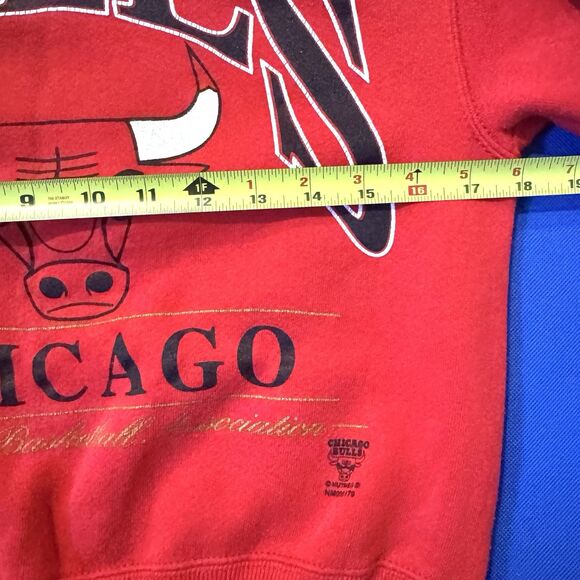 Vintage Chicago Bulls sweatshirt Pullover 90s Lee Sport Nutmeg Made USA Kids M - Picture 9 of 9